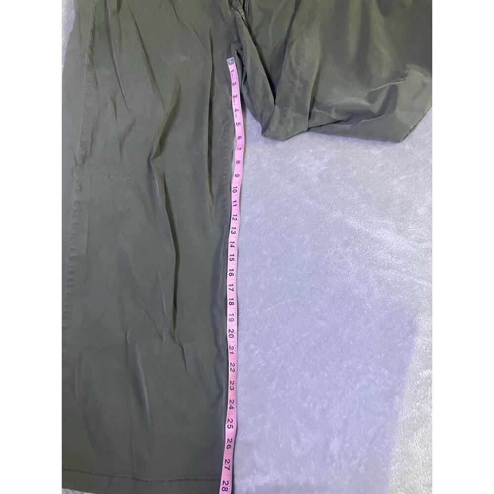American Eagle Women’s Green Solid Wide-Leg Pants Drawstring Elastic Waist M - Picture 4 of 5